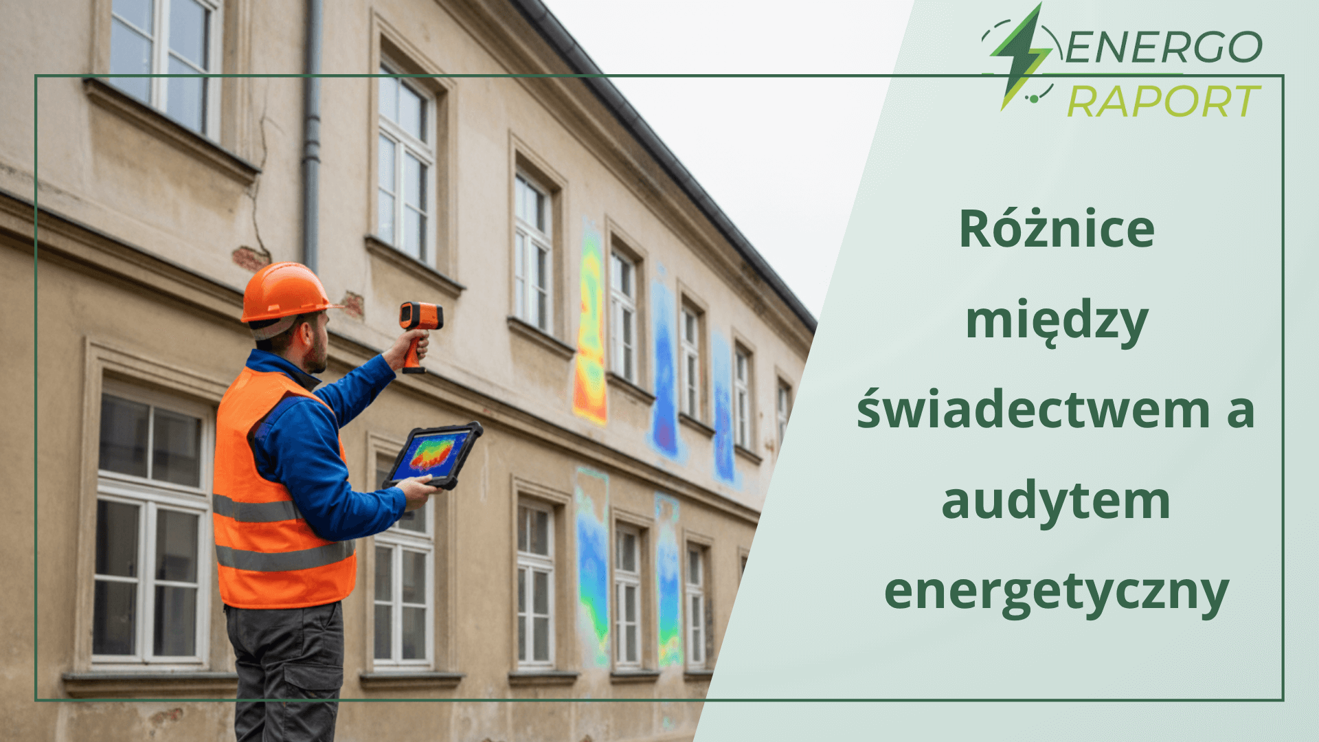 audytor energetyczny sprawdzający nieruchomość za pomocą termowizji